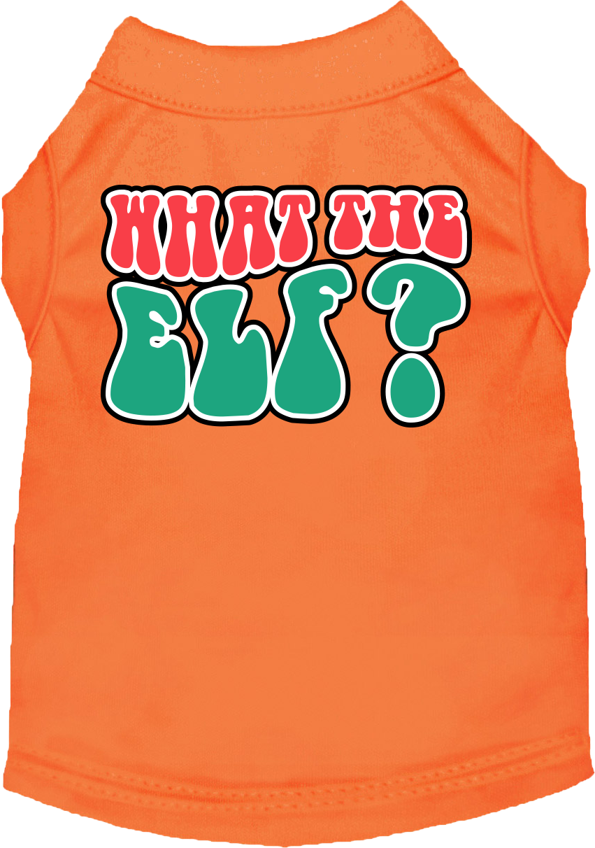 What the Elf Screen Print Dog Shirt Orange Size 4X